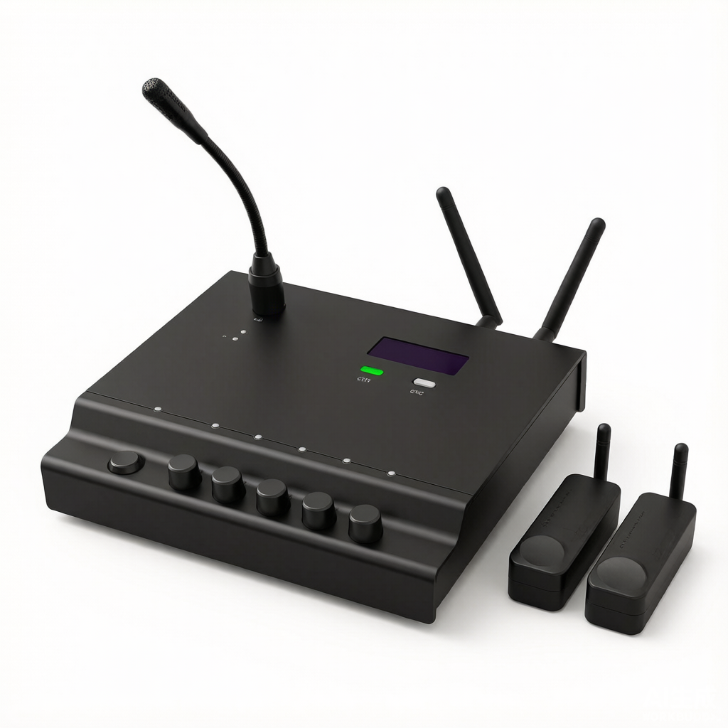 CyanCast wireless host with gooseneck mic and terminals